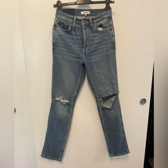 Re/Done Blue Distressed Women's Jeans - Picture 5 of 16